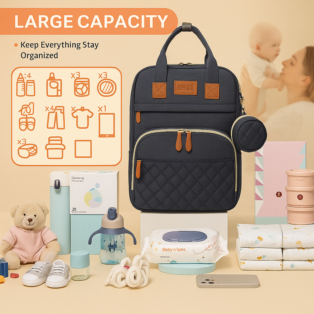 3-in-1 Dreambag – Luiertas, Reisbedje & Powerbank in één